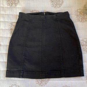 Free People Black Denim Skirt